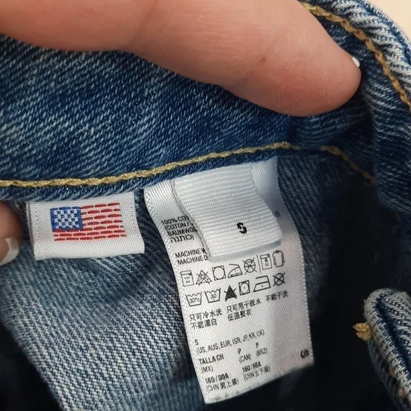 American Apparel Button Front Mini Jean Skirt - Picture 4 of 5